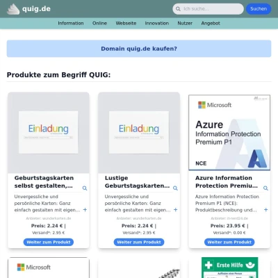 Screenshot quig.de
