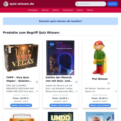 Screenshot quiz-wissen.de