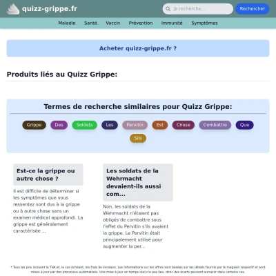 Screenshot quizz-grippe.fr