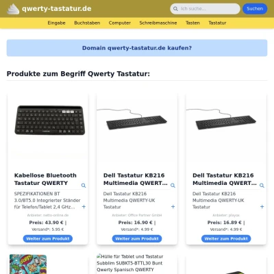 Screenshot qwerty-tastatur.de