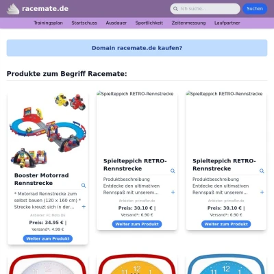 Screenshot racemate.de