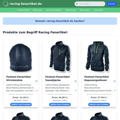 Screenshot racing-fanartikel.de