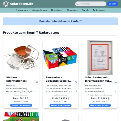 Screenshot radardaten.de