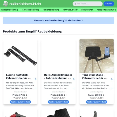 Screenshot radbekleidung24.de