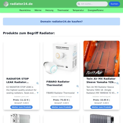 Screenshot radiator24.de