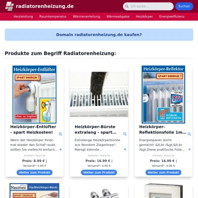 Screenshot radiatorenheizung.de