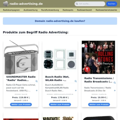 Screenshot radio-advertising.de