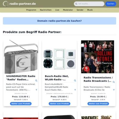 Screenshot radio-partner.de