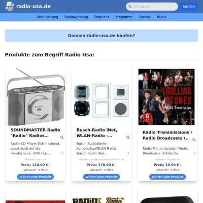 Screenshot radio-usa.de