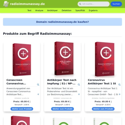 Screenshot radioimmunassay.de