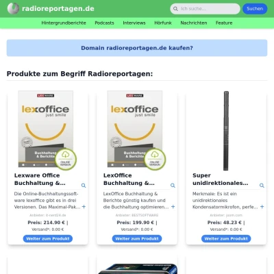 Screenshot radioreportagen.de