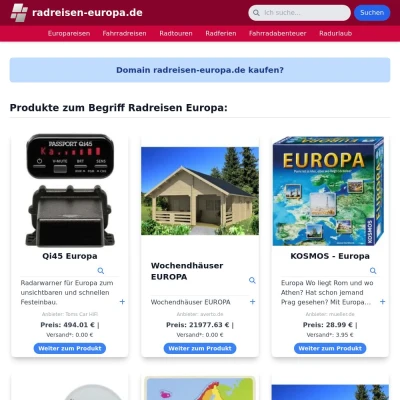 Screenshot radreisen-europa.de