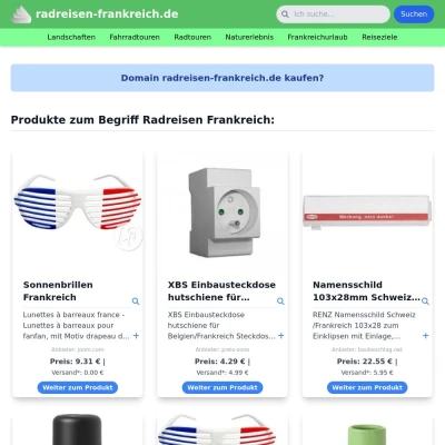 Screenshot radreisen-frankreich.de