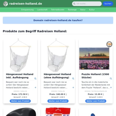 Screenshot radreisen-holland.de