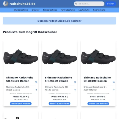 Screenshot radschuhe24.de