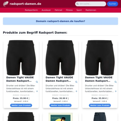 Screenshot radsport-damen.de