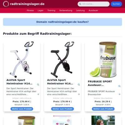 Screenshot radtrainingslager.de