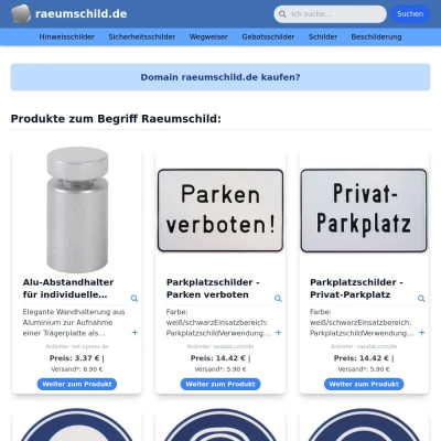 Screenshot raeumschild.de