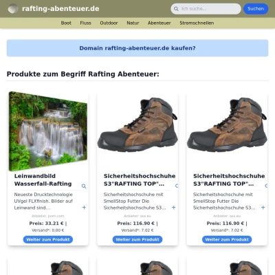 Screenshot rafting-abenteuer.de