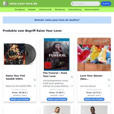 Screenshot raise-your-love.de