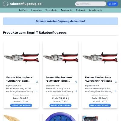 Screenshot raketenflugzeug.de