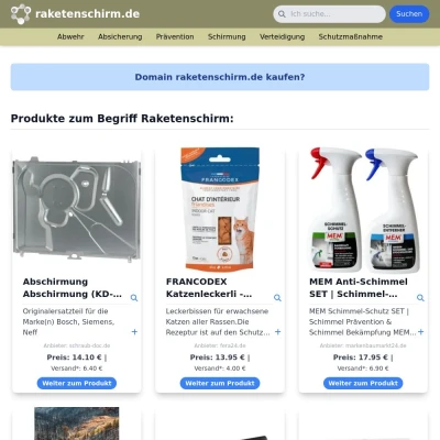 Screenshot raketenschirm.de