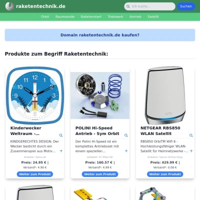 Screenshot raketentechnik.de