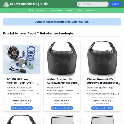 Screenshot raketentechnologie.de