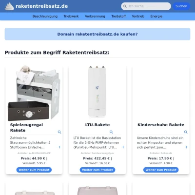 Screenshot raketentreibsatz.de