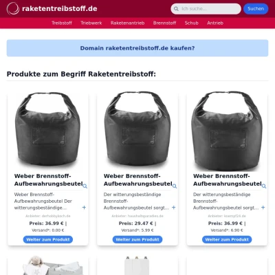 Screenshot raketentreibstoff.de