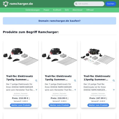 Screenshot ramcharger.de