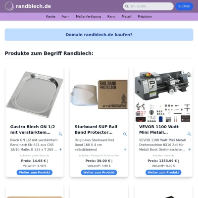 Screenshot randblech.de