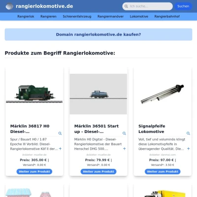 Screenshot rangierlokomotive.de