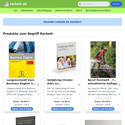 Screenshot rarbeit.de