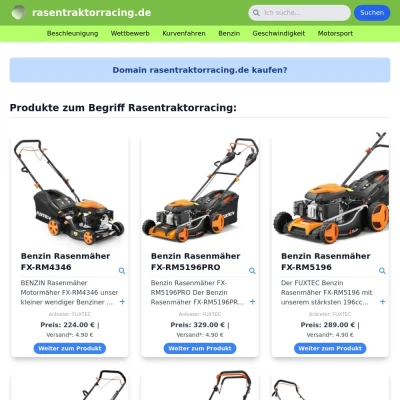 Screenshot rasentraktorracing.de