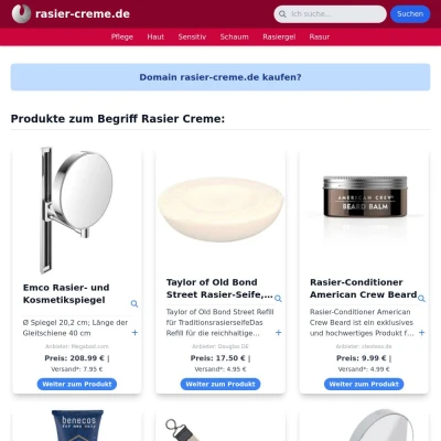 Screenshot rasier-creme.de