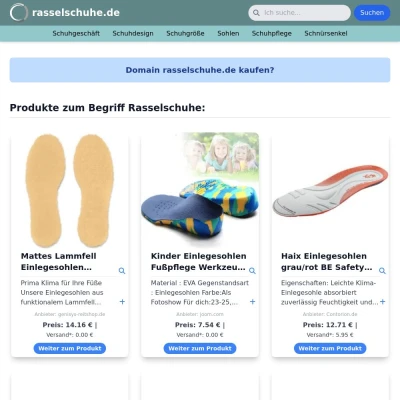 Screenshot rasselschuhe.de