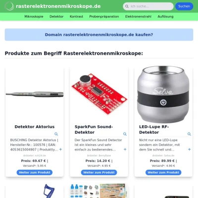 Screenshot rasterelektronenmikroskope.de