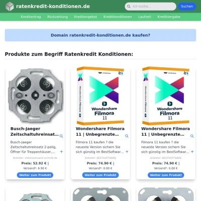 Screenshot ratenkredit-konditionen.de