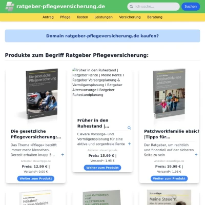 Screenshot ratgeber-pflegeversicherung.de