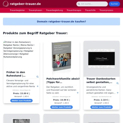 Screenshot ratgeber-trauer.de