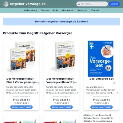 Screenshot ratgeber-vorsorge.de