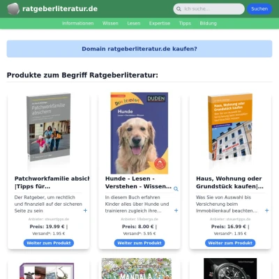 Screenshot ratgeberliteratur.de