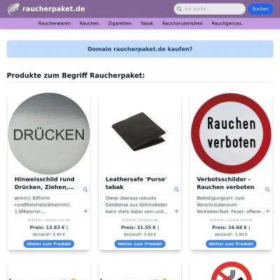 Screenshot raucherpaket.de