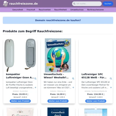 Screenshot rauchfreiezone.de