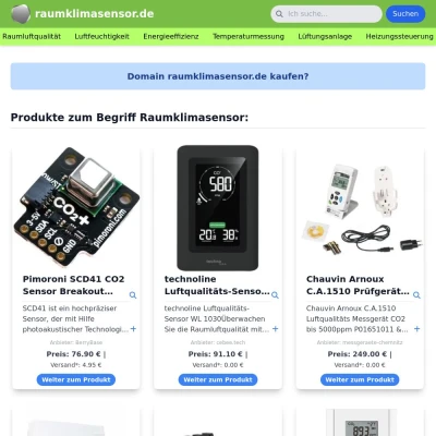 Screenshot raumklimasensor.de