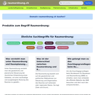 Screenshot raumordnung.ch