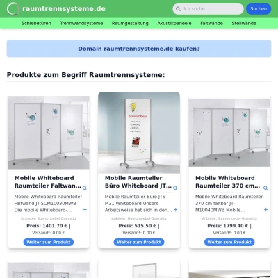 Screenshot raumtrennsysteme.de