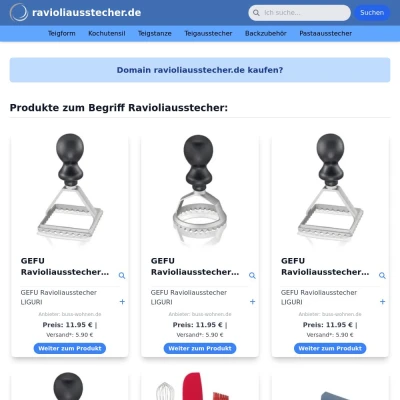 Screenshot ravioliausstecher.de