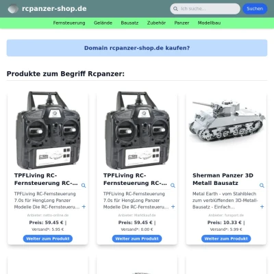 Screenshot rcpanzer-shop.de